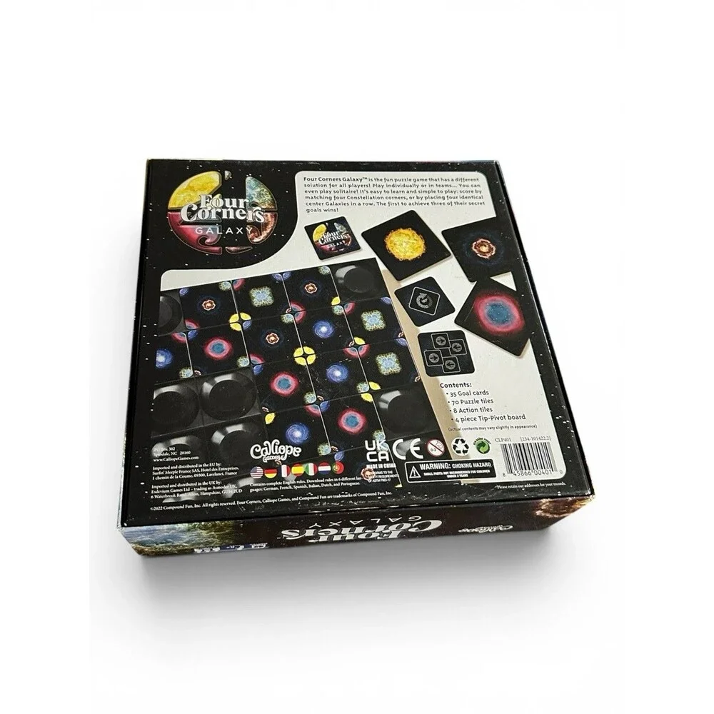 Four Corners: Galaxy Board Game open box New Sealed cards